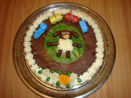 22.5.2010 tak tenhle dort mi upekla babička a marcipánem ozdobila teta :)